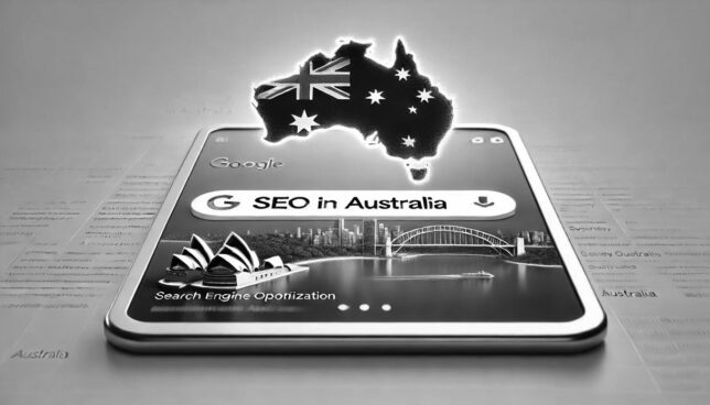 Image of Google Search saying SEO in Australia, against Opera House and Harbour Bridge